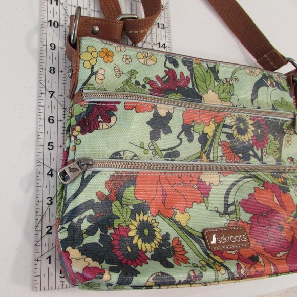 Sakroots Artist's Circle Seafoam Flower Power Crossbody Bag - Picture 12 of 16